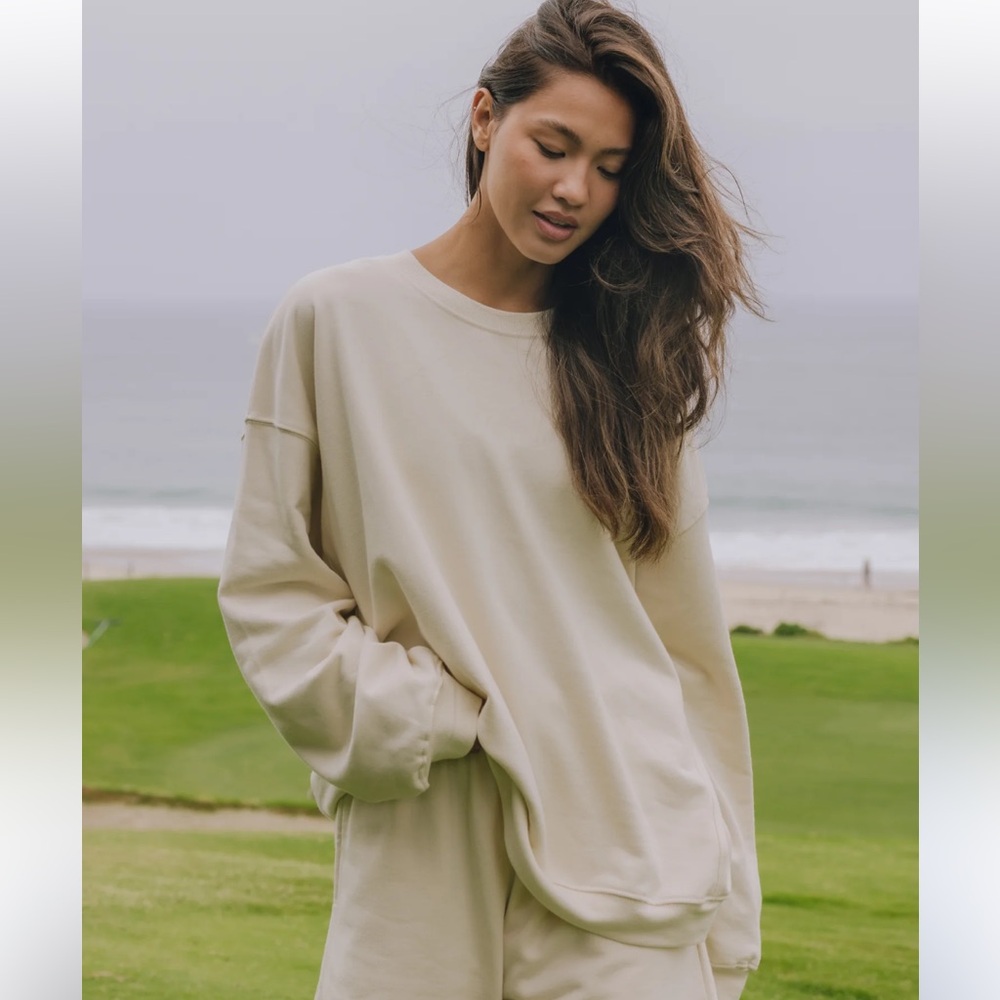 Daily Drills oversized crewneck - sand